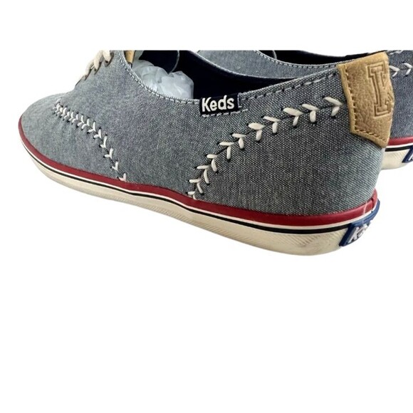 Keds Champion Pennant Sneakers  Womens Size 8  Blue Canvas w Baseball Stitching - Picture 6 of 11